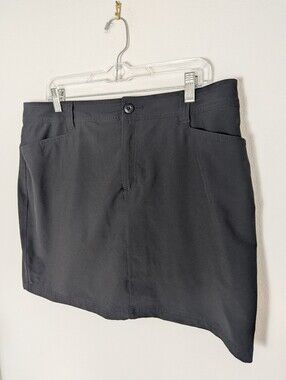Eddie Bauer Women Skort Adventurer 2 size 14 black outdoor gorpcore golf UPF 50
